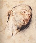 Head of a Man by Jean-Antoine Watteau